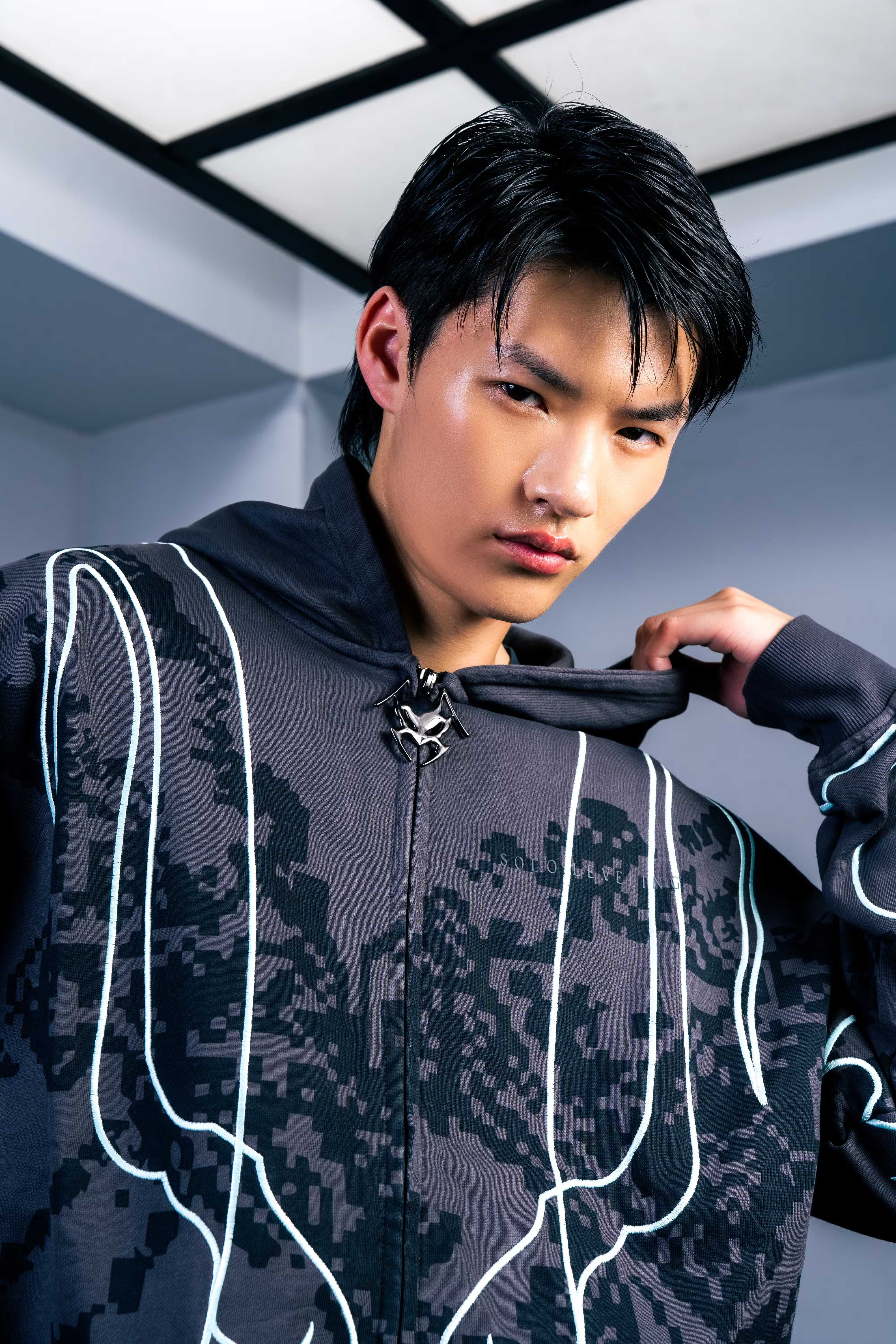Solo Leveling Beru Hoodie close-up