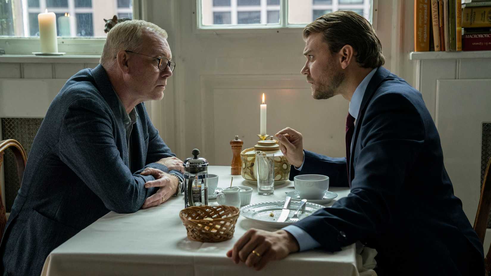 Soren Malling and Pilou Asbaek in The Investigation (2021)