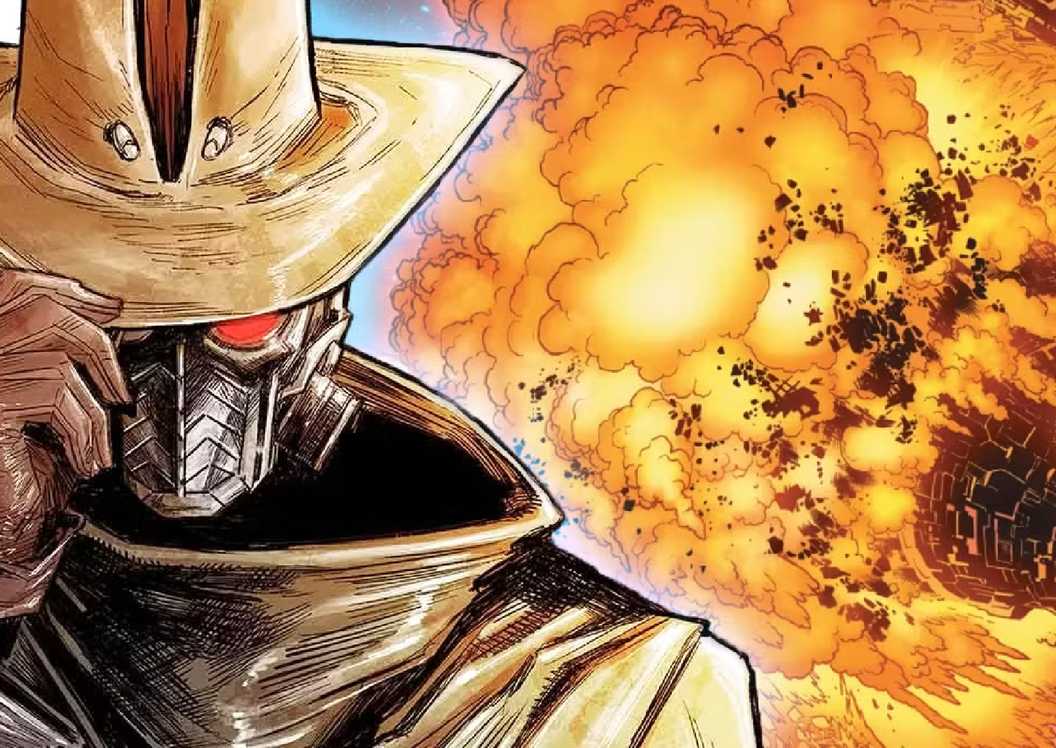 star-lord gunning down a spaceship