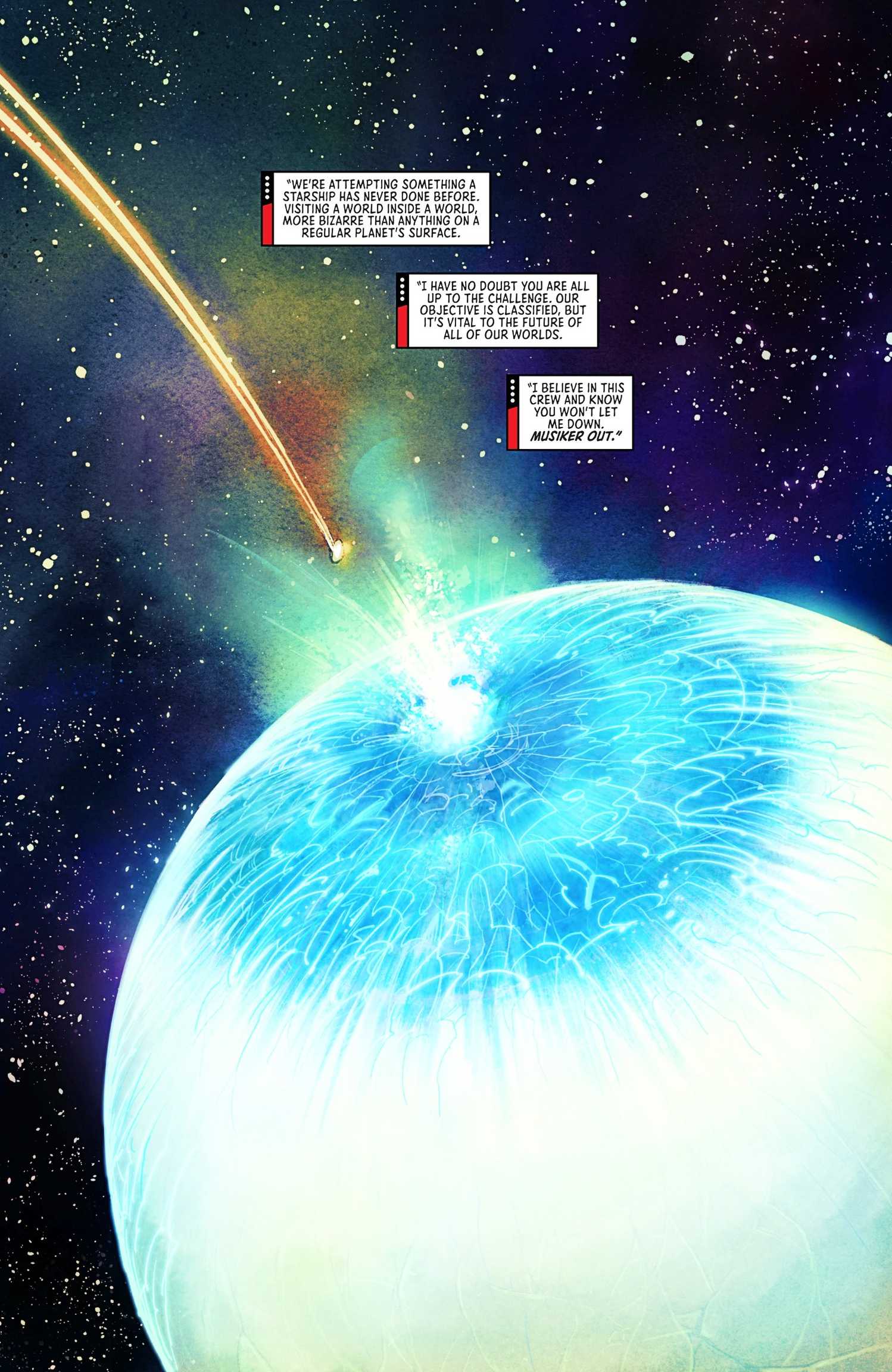 Star Trek Zero Point #1, the ship breaching the surface of the 'eyeball planet'