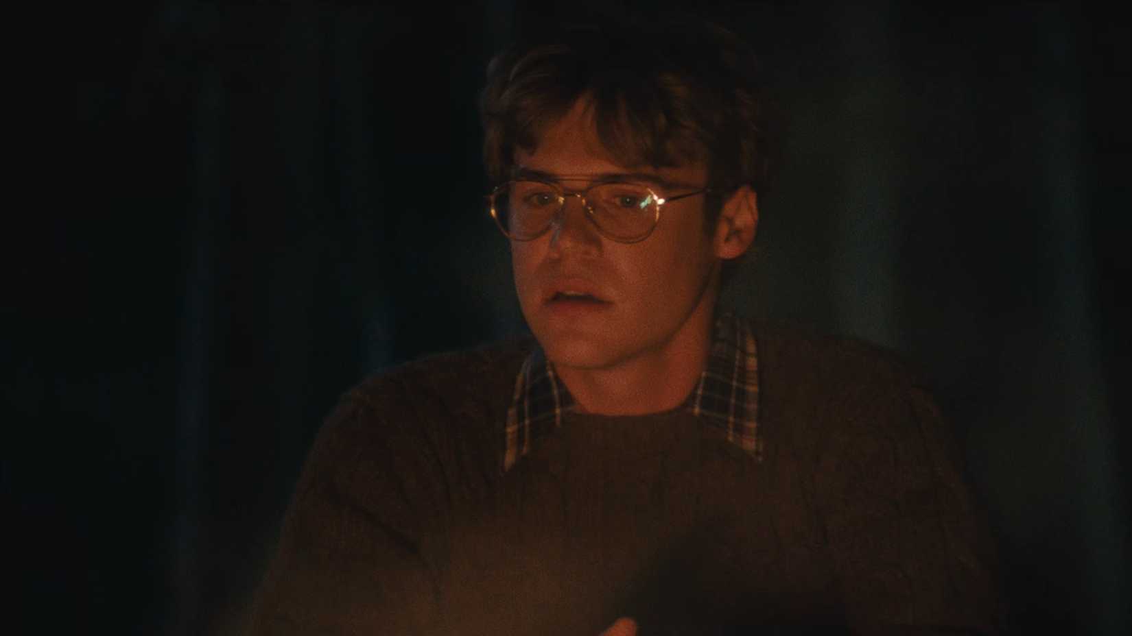 Steve tells a story by the campfire in Crystal Lake season 1 episode 8
