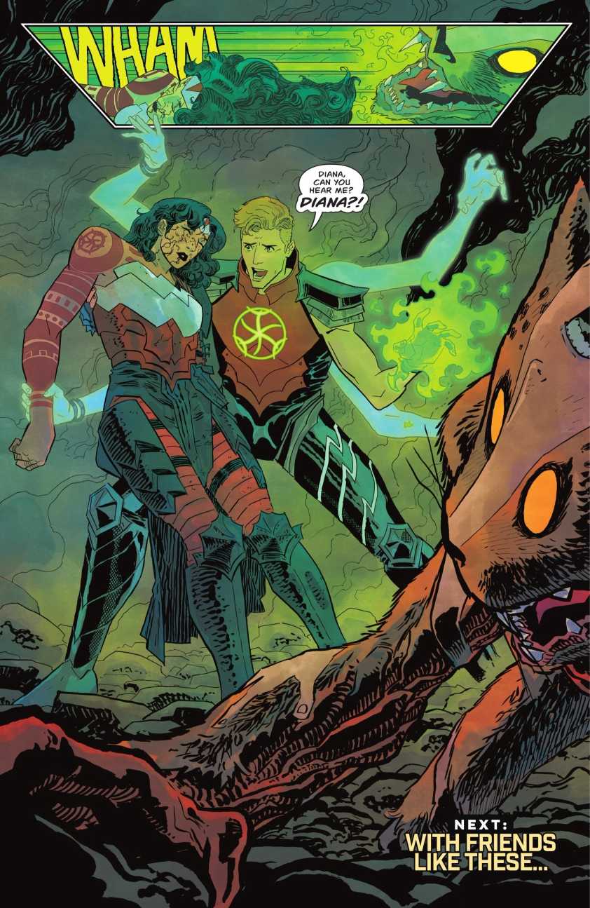 Steve Trevor saves Diana as Emissary of Hecate in Absolute Wonder Woman #25