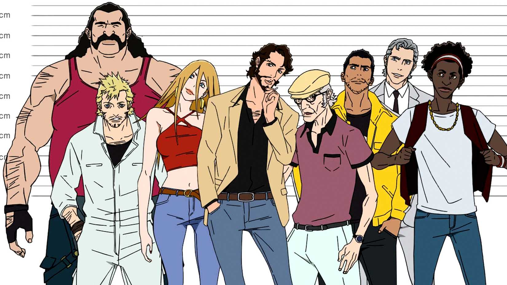 Super Crooks' titular characters pose on a police lineup