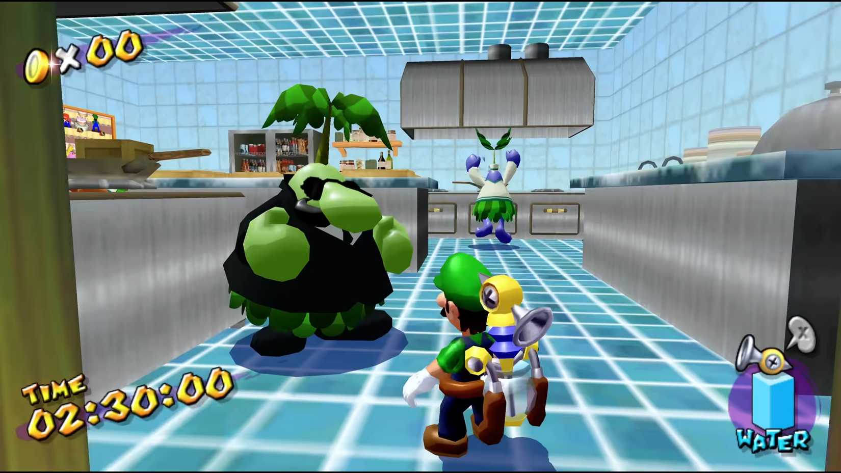 Luigi talking to a character in Super Mario Eclipse.