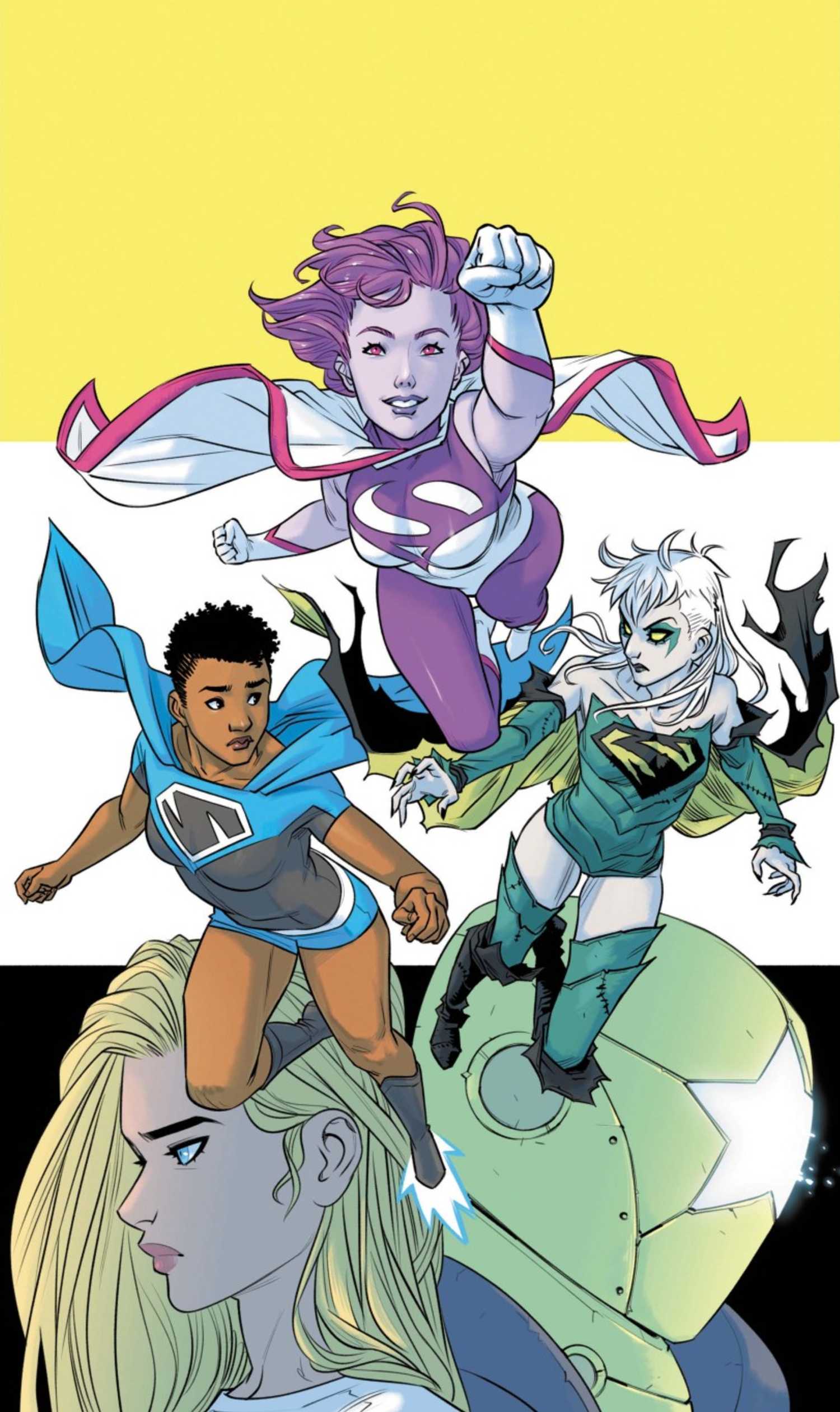 supergirl 19 cover showing new heroes who may take the name