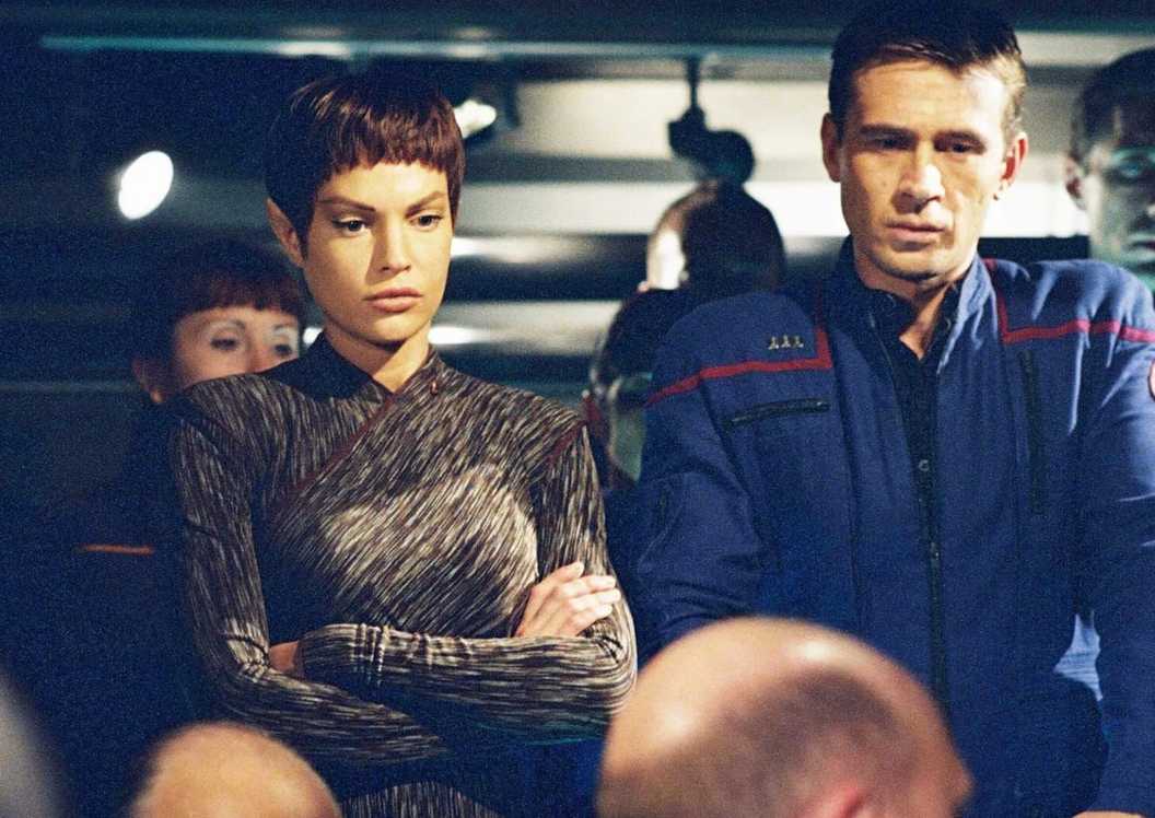 T'Pol and Trip look angry