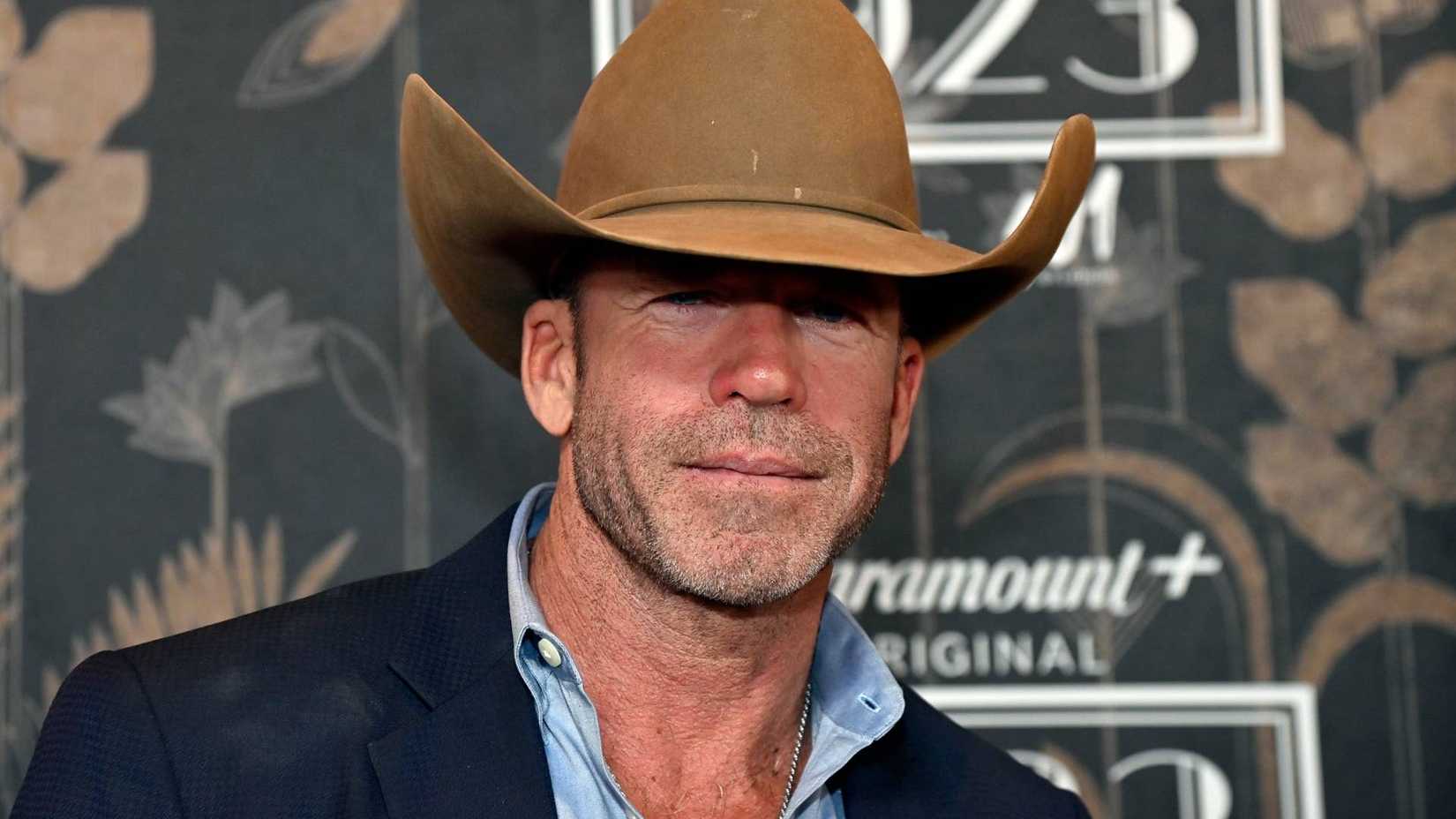 Taylor Sheridan at 1923 premiere in stetson hat