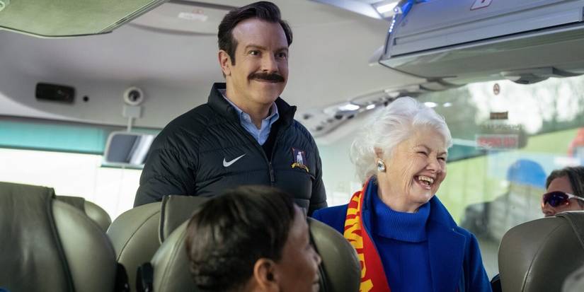 Ted brings Mae onto the bus in Ted Lasso