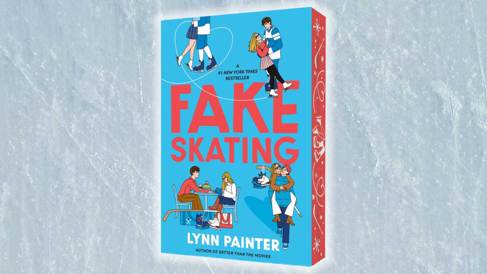 The book cover of Fake Skating shows a guy and girl skating