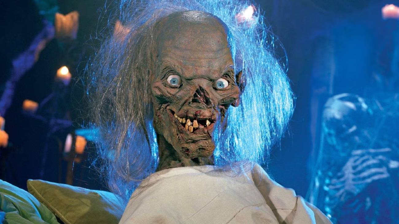 The Crypt Keeper in Tales from the Crypt wears a straight jacket