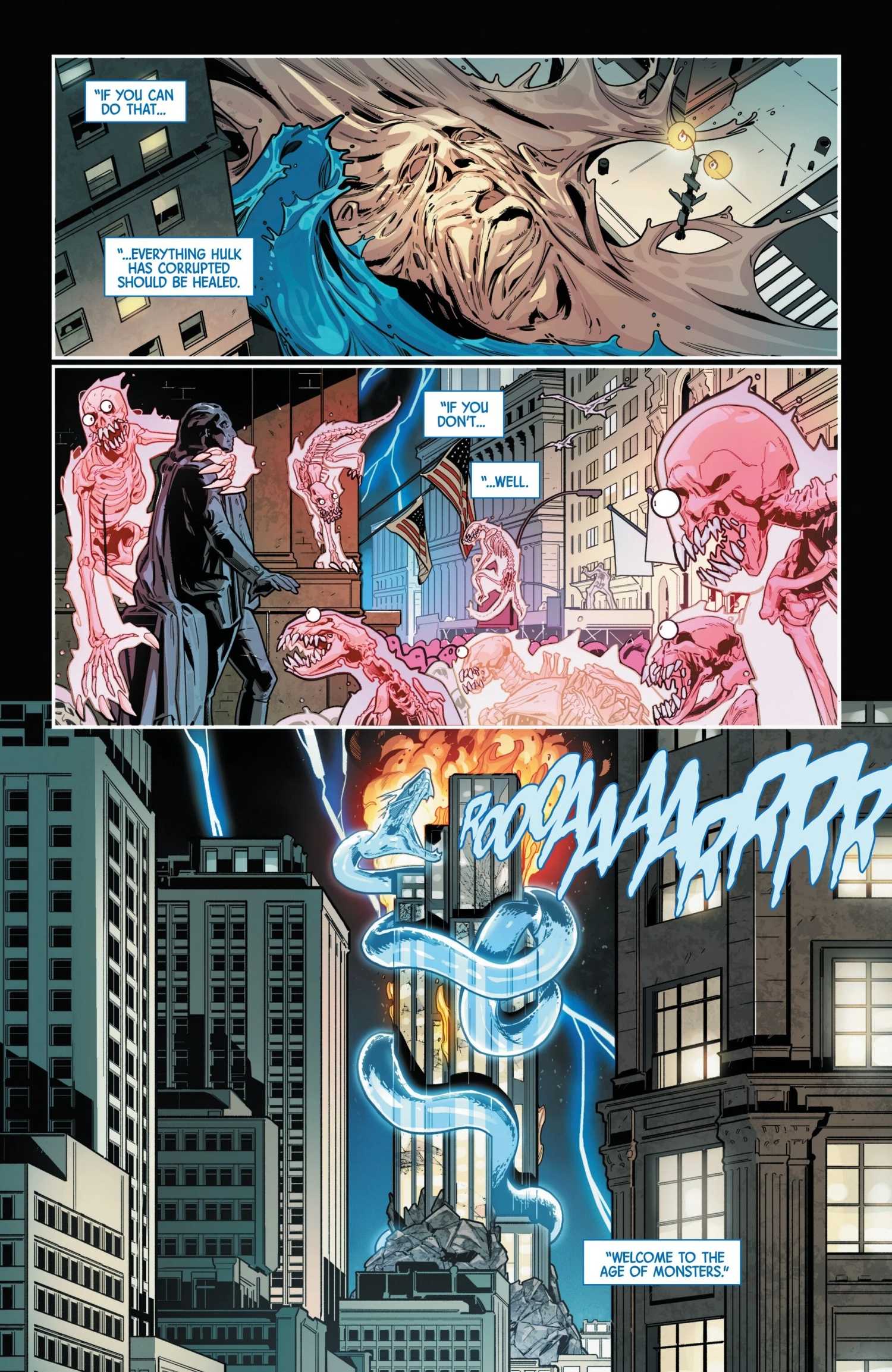 The Fantastic Four transform into monsters in The Infernal Hulk