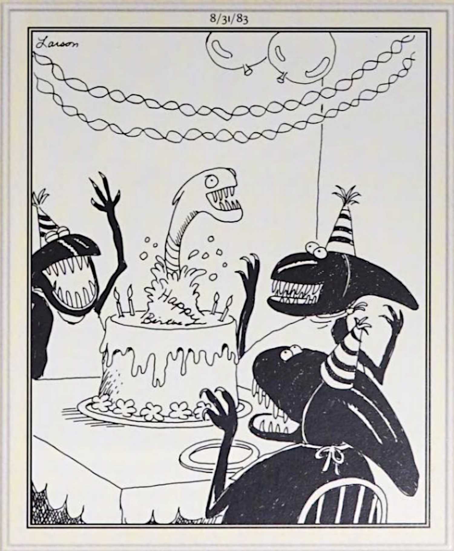 The Far Side Perfect Horror Comic Strips for Halloween Alien Birthday
