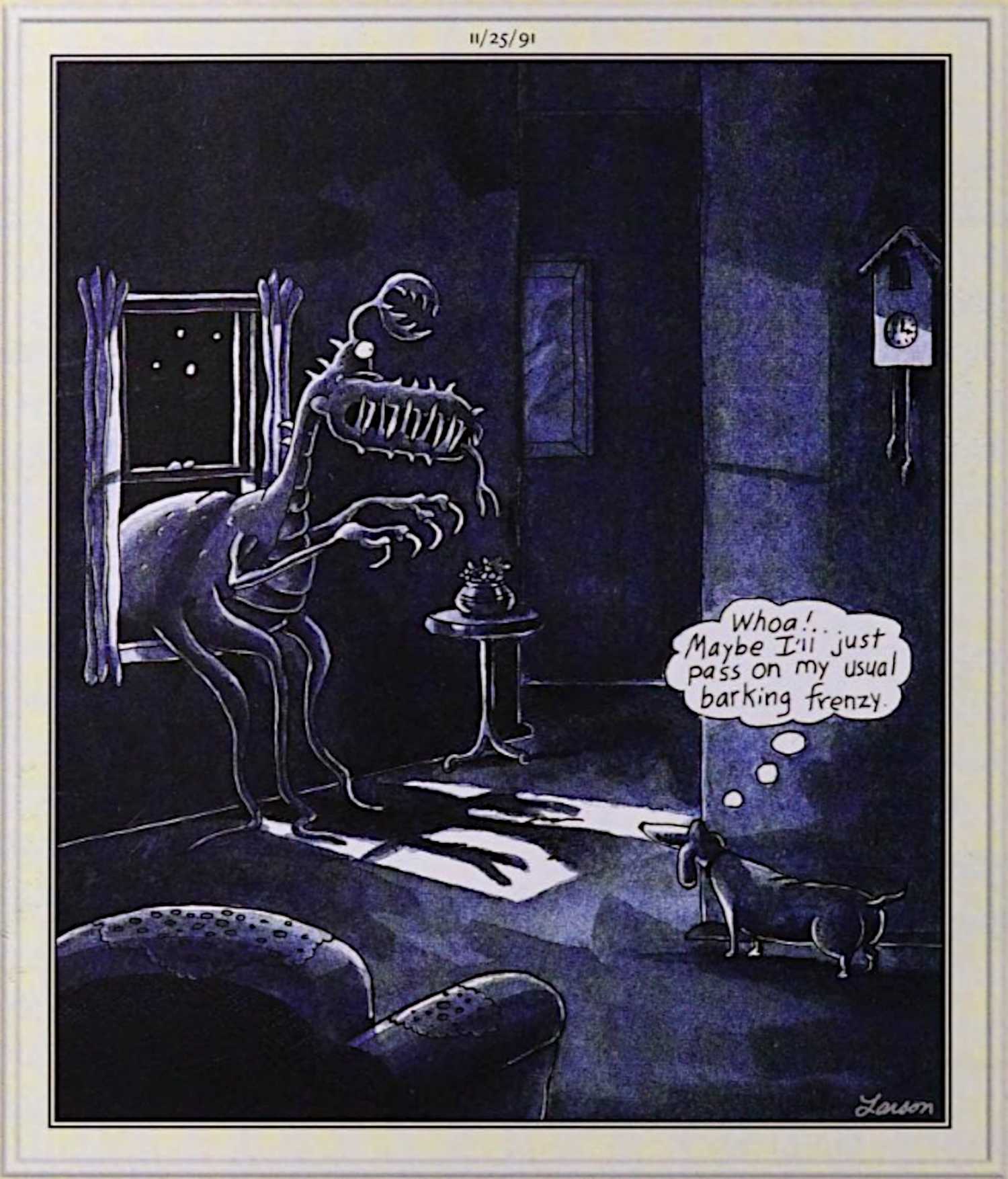 The Far Side Perfect Horror Comic Strips for Halloween Barking Frenzy