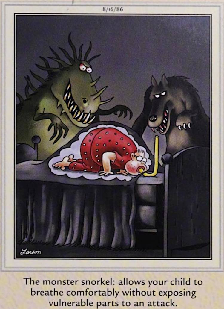 The Far Side Perfect Horror Comic Strips for Halloween Monster Snorkel