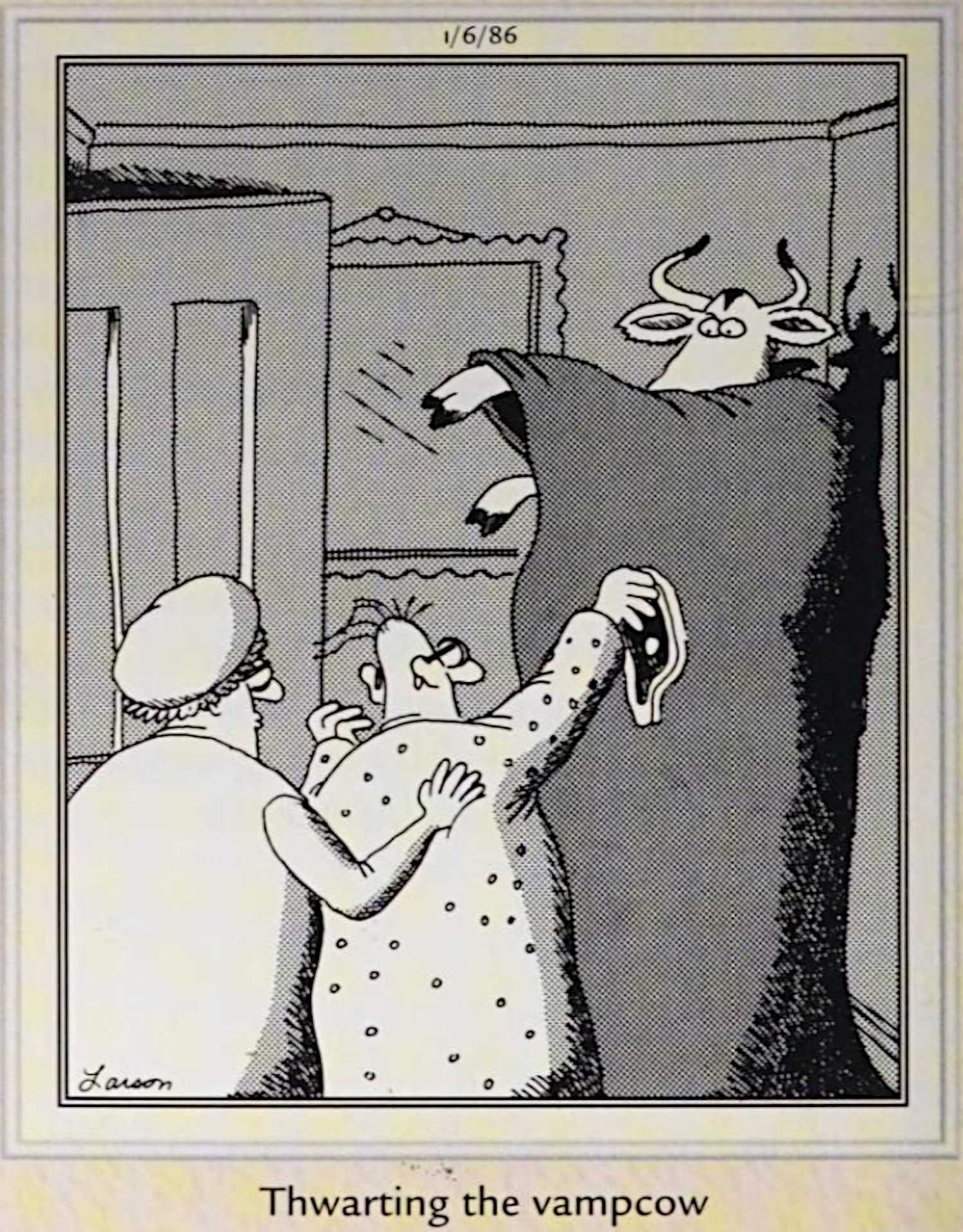 The Far Side Perfect Horror Comic Strips for Halloween Vampcow
