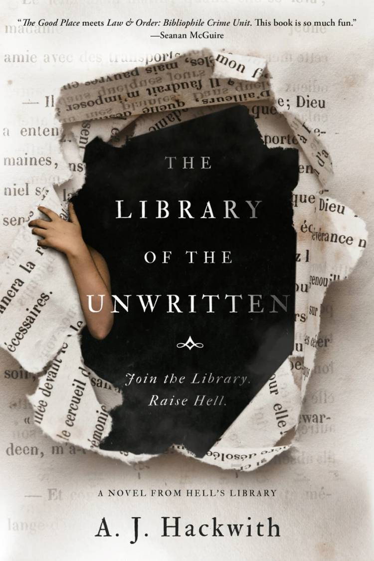 The cover of The Library of the Unwritten by A.J. Hackwith