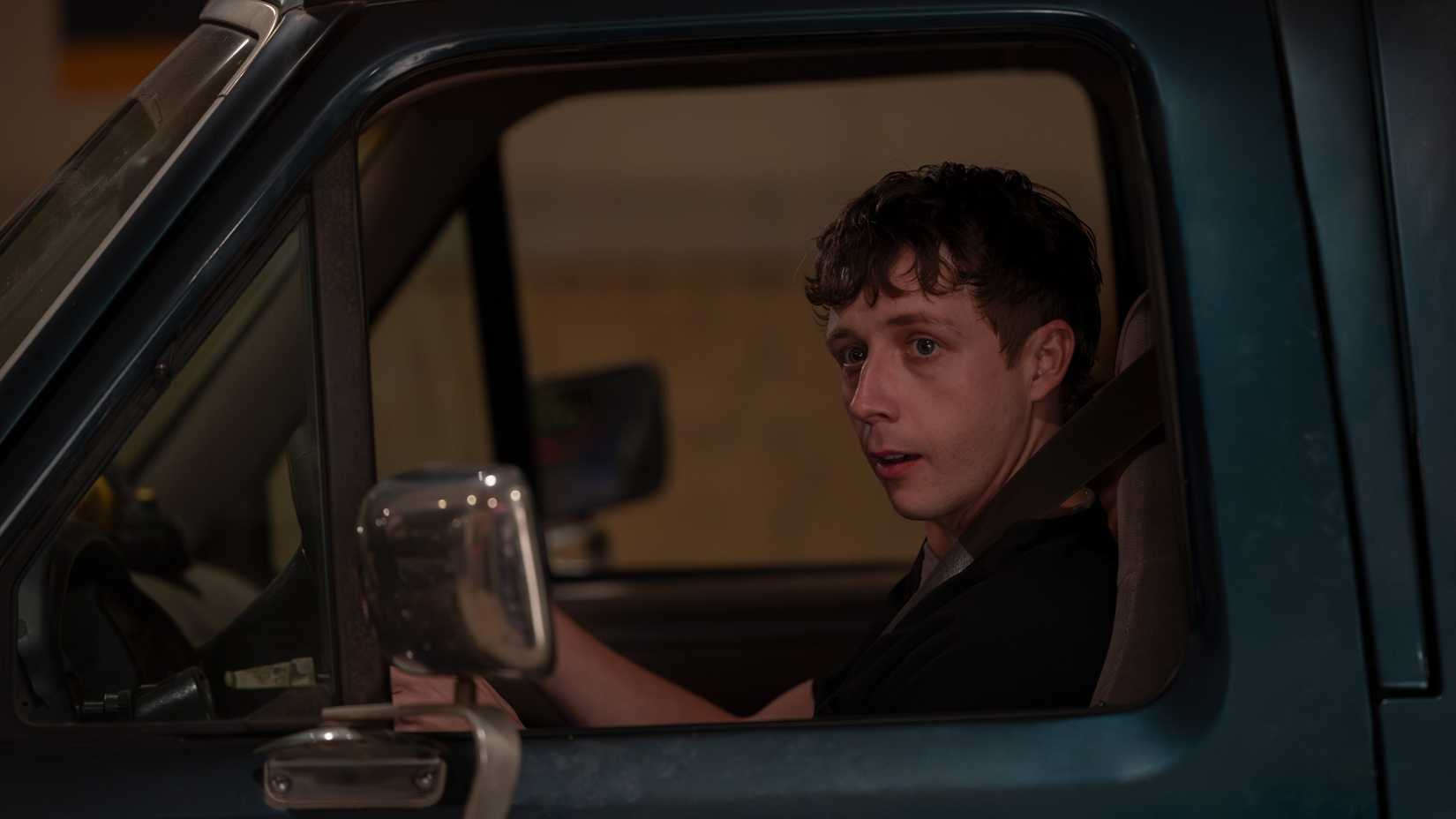 Whitaker Driving a Pickup Truck in The Pitt