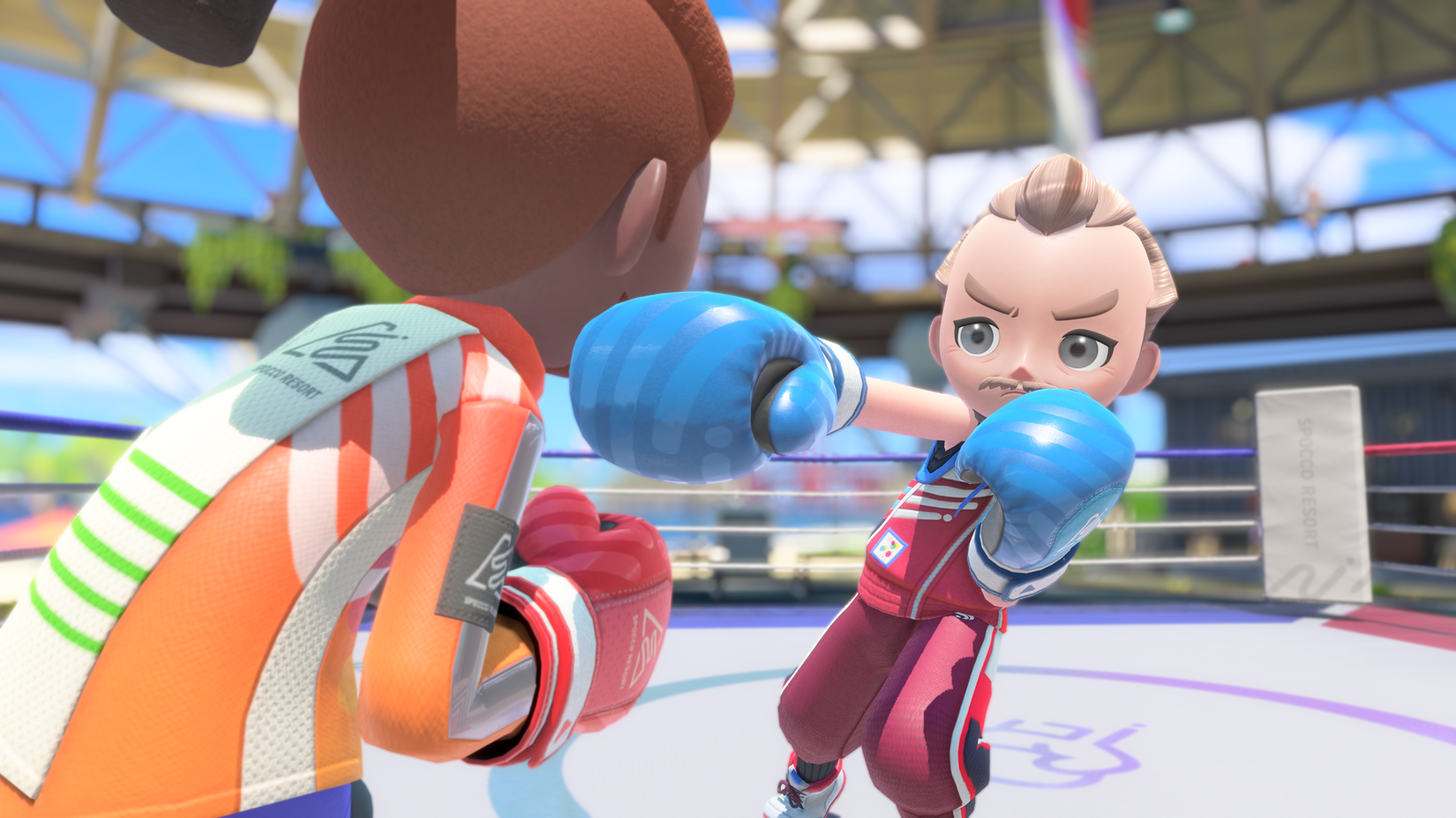 Nintendo Switch Sports Resort two characters boxing