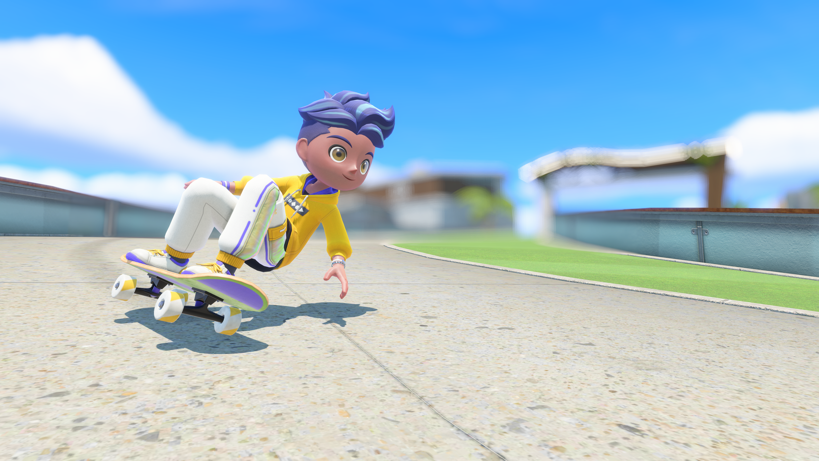 Nintendo Switch Sports Resort character skateboarding