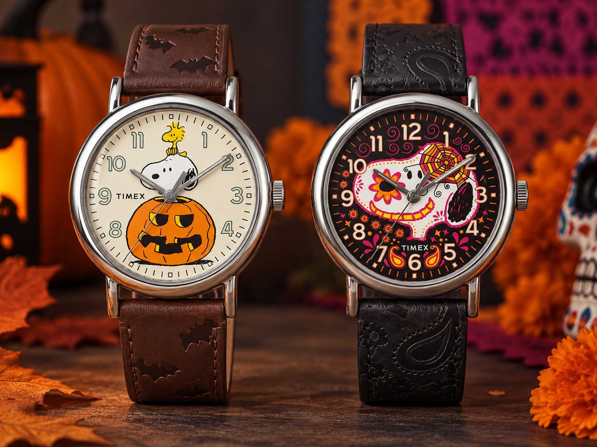 Timex Spooky Peanuts collection featuring Weekender watches