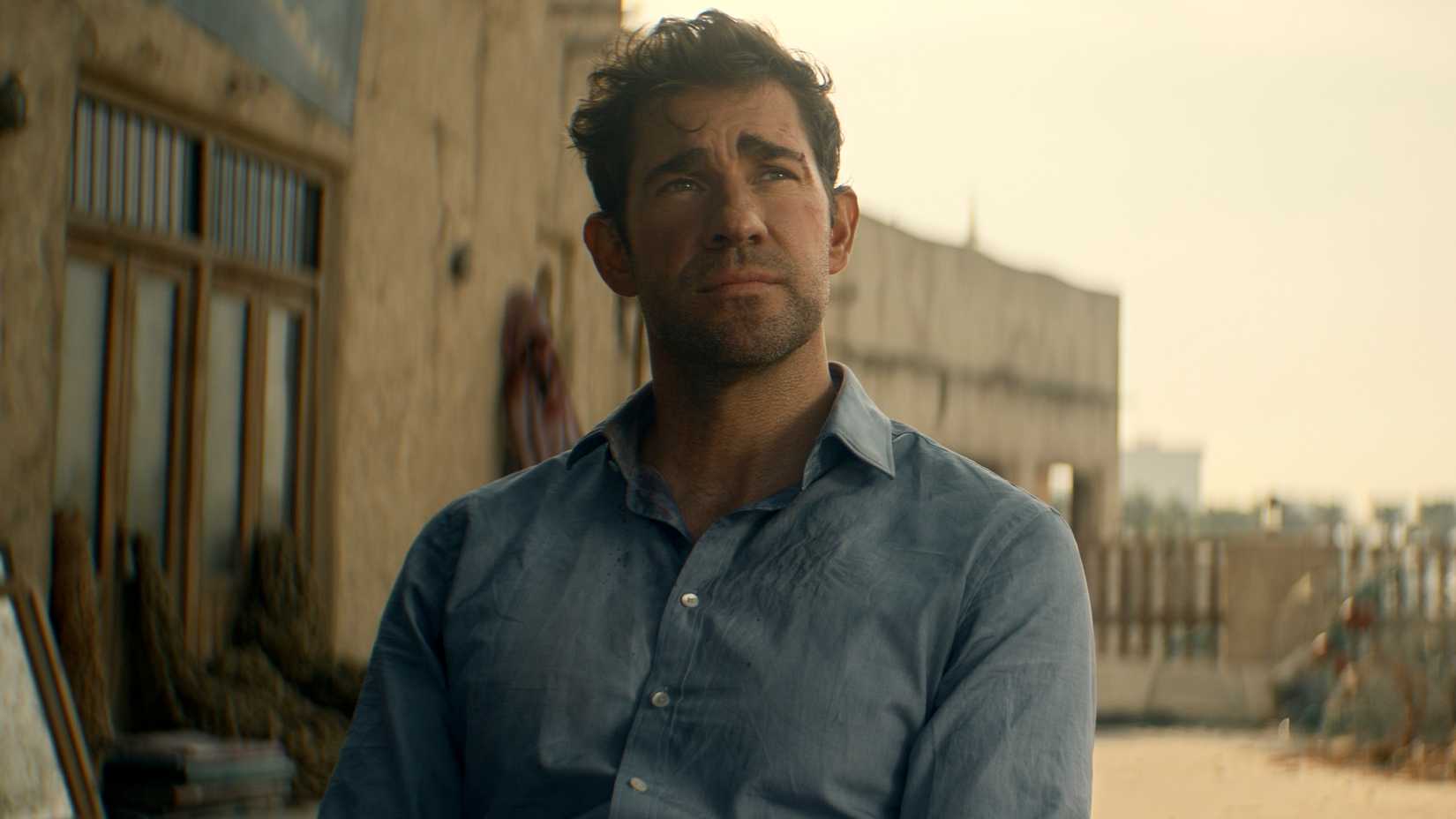 John Krasinski looking off-screen in Tom Clancy's Jack Ryan: Ghost War