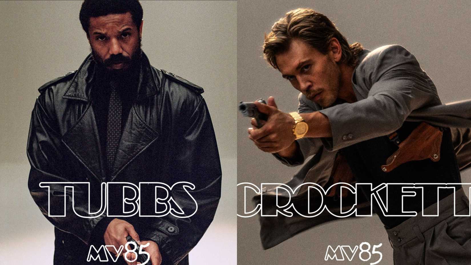 Michael B Jordan and Austin Butler in Miami Vice '85