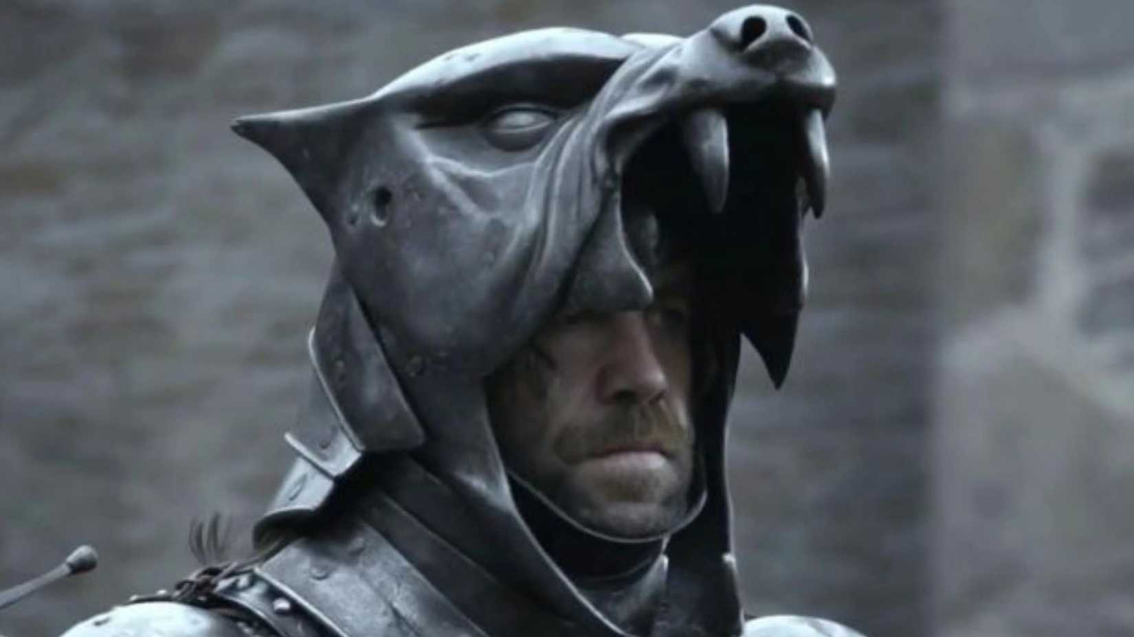 The Hound in his dog helmet