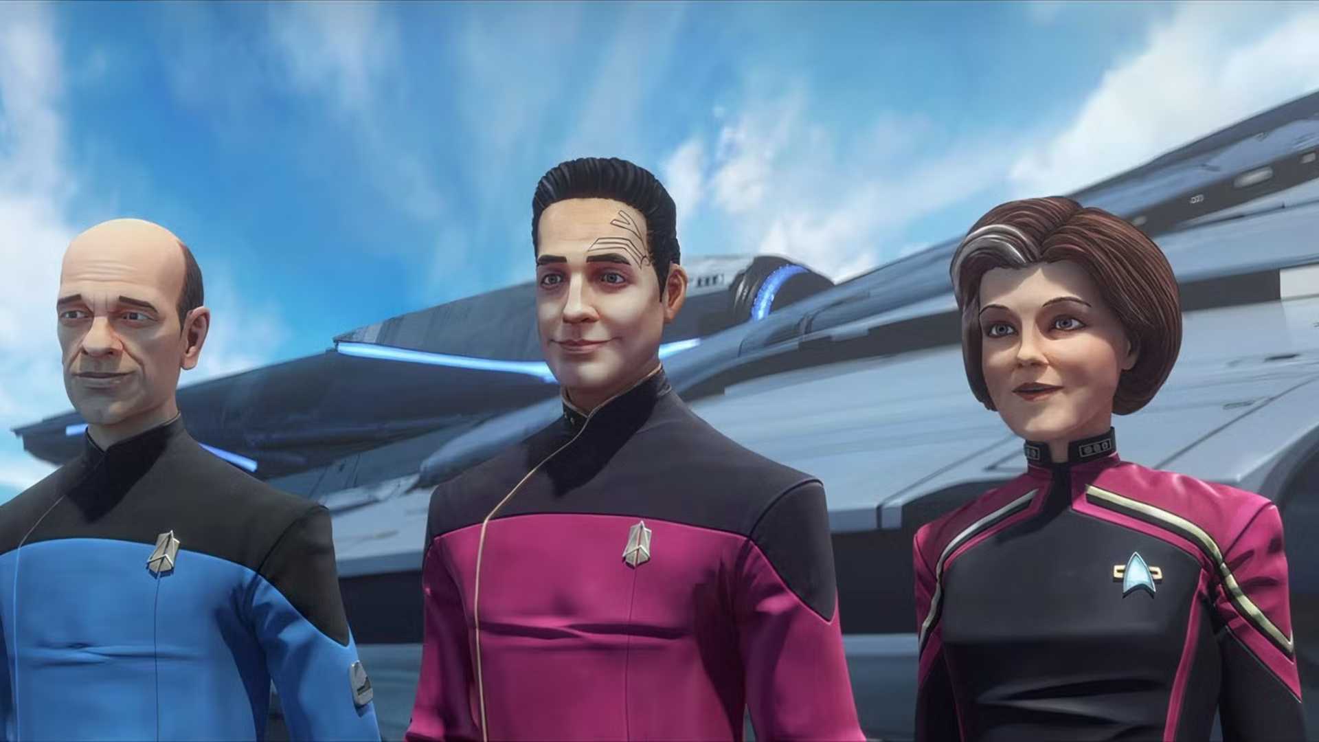 USS Prodigy Janeway Chakotay and the Doctor Star Trek Prodigy Ouroboros