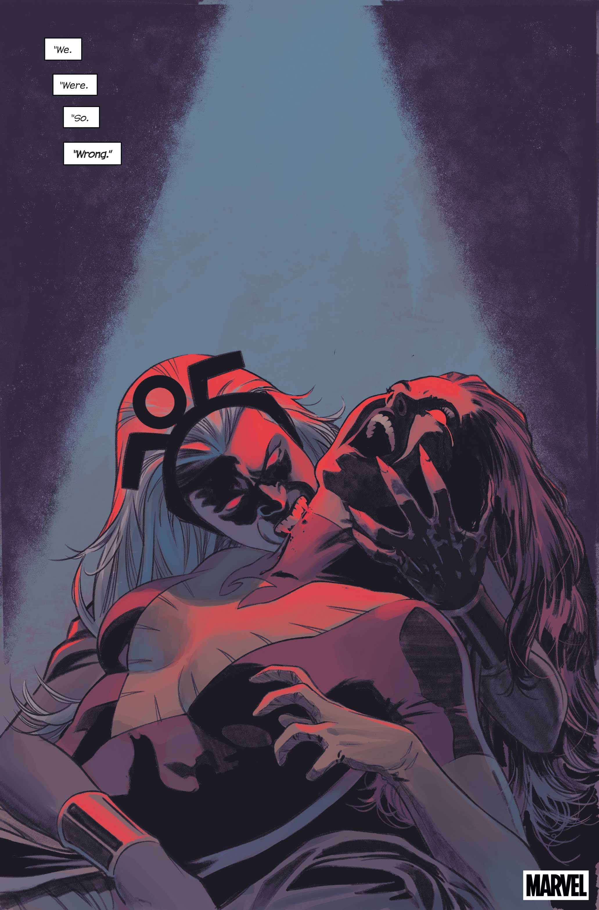 Vampire Storm bites Jean Grey's neck in Midnight X-Men #1