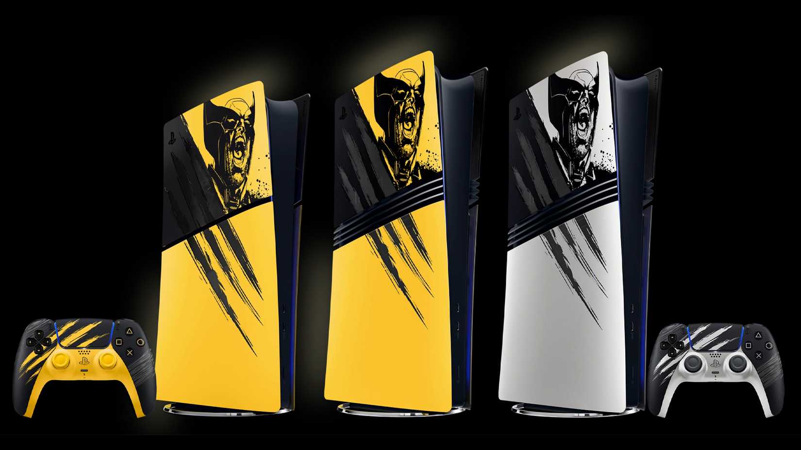A lineup showing Wolverine variants of the PS5