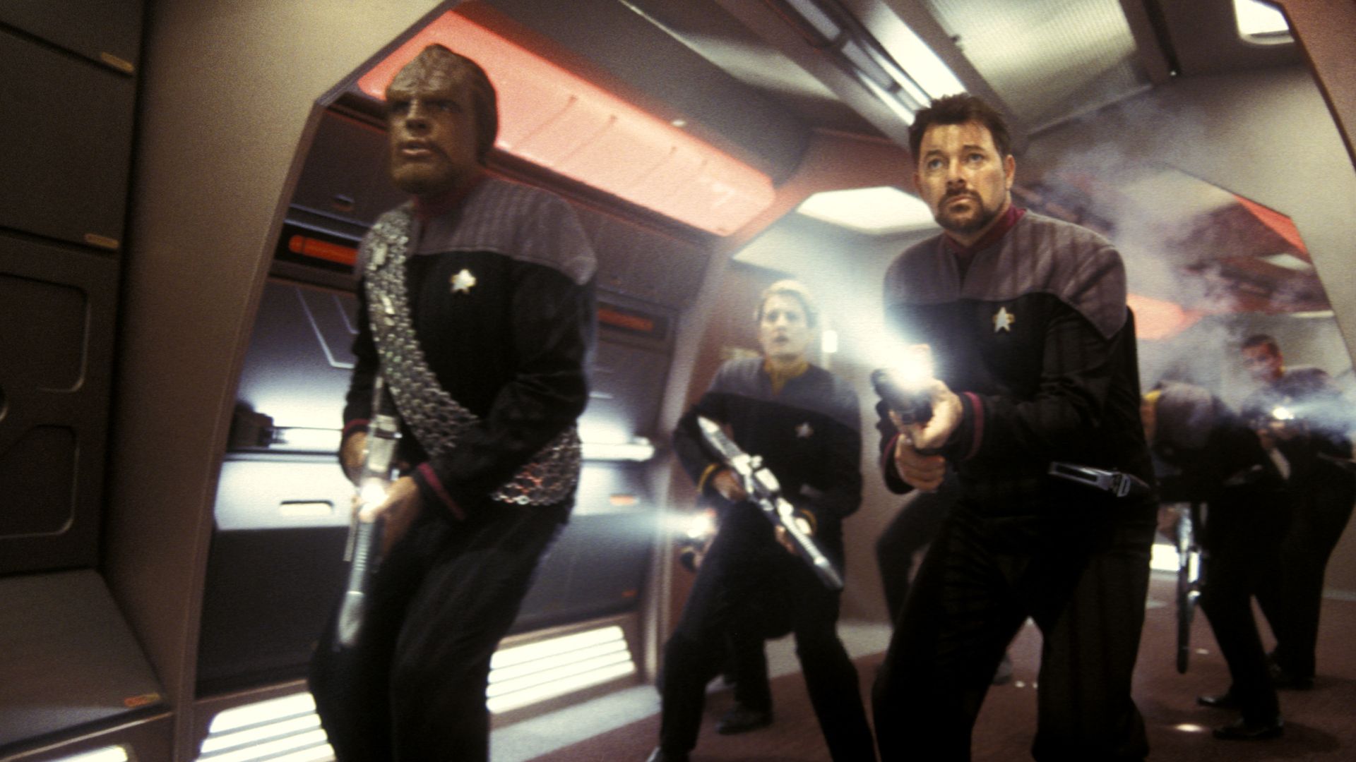 Worf and Riker in action