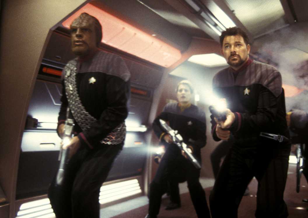 Worf and Riker in action