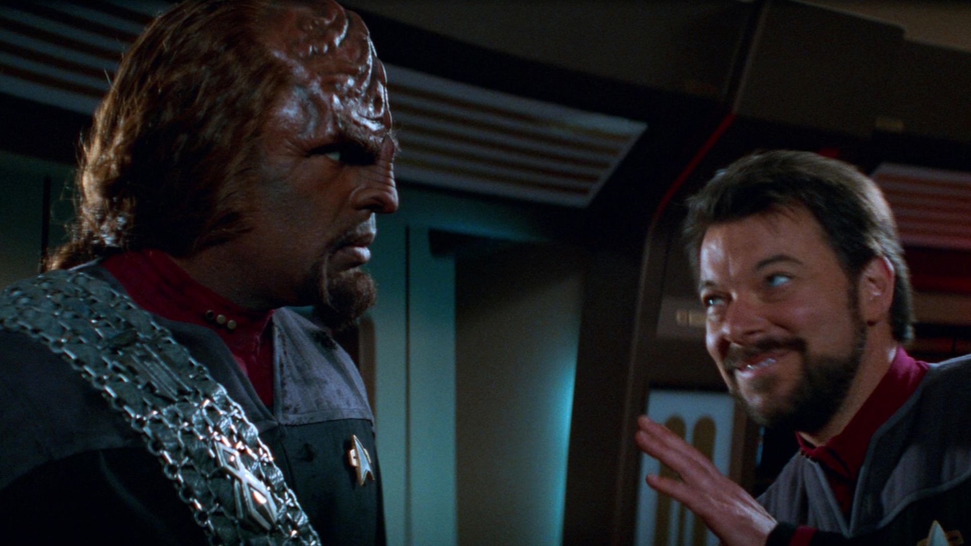 Worf mad at Riker