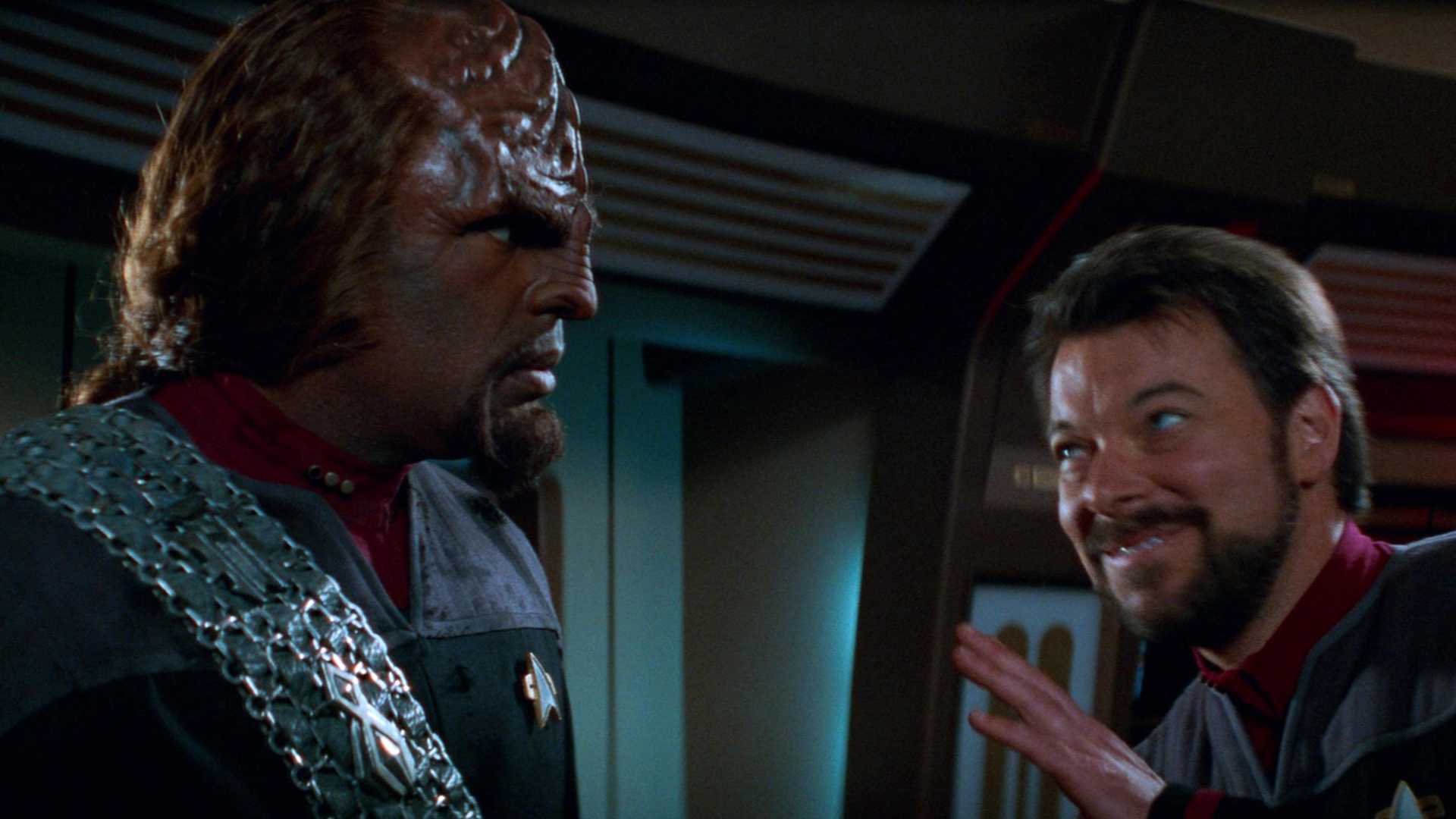 Worf mad at Riker
