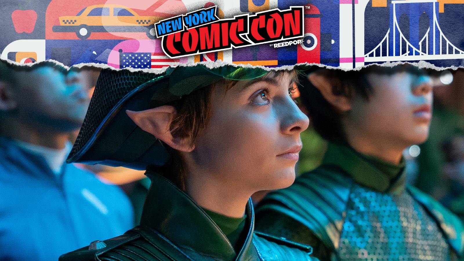 Young girl looking up in Artemis Fowl with the NYCC overlay