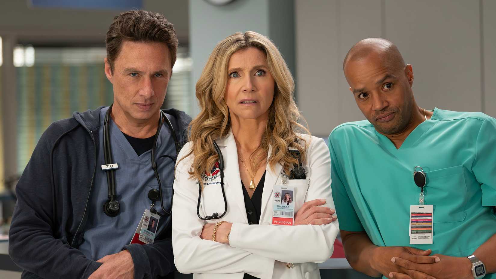 Zach Braff Sarah Chalke and Donald Faison in Scrubs season 2 2026