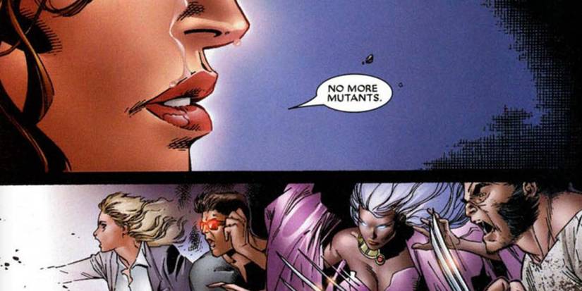 Scarlet Witch wipes all mutants from existence in Marvel Comics.