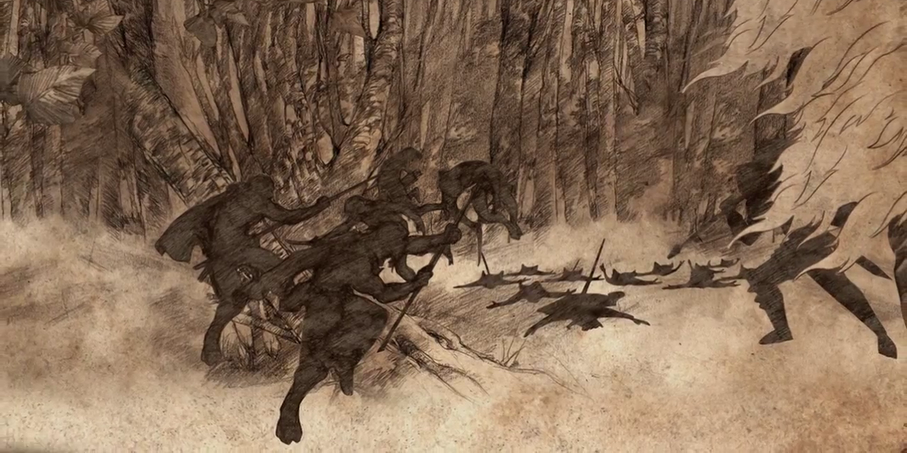 Children of the Forest fighting the First Men