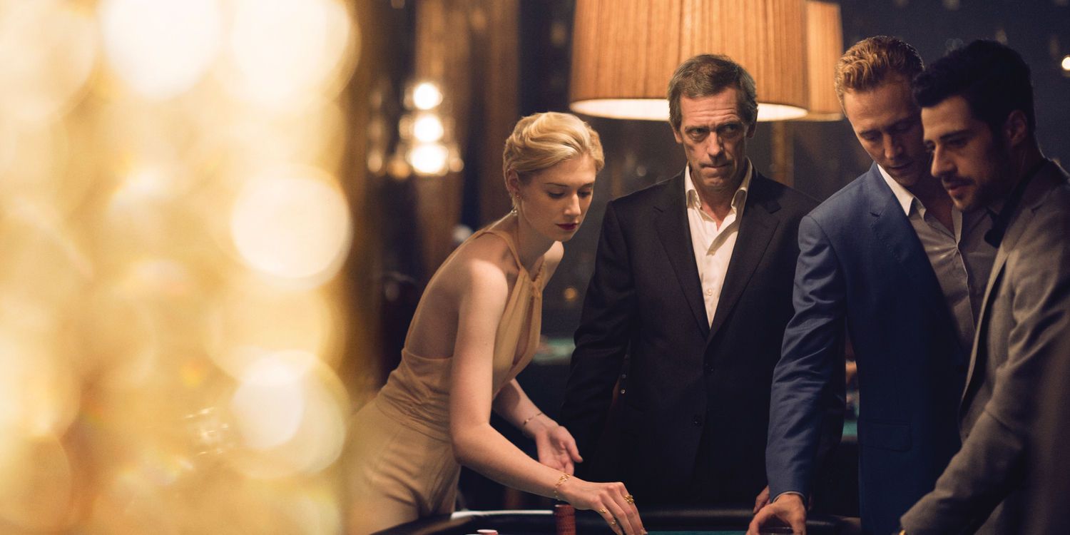 Hugh Laurie, Elizabeth Debicki, and Tom Hiddleston in in The Night Manager Episode 1