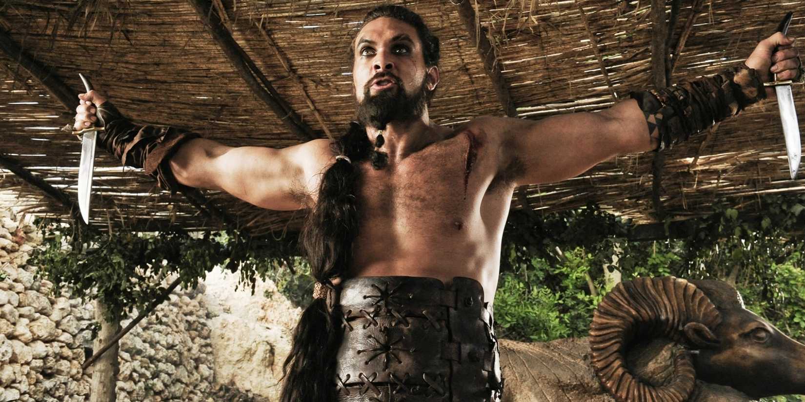 Jason Momoa as Khal Drogo in Game of Thrones