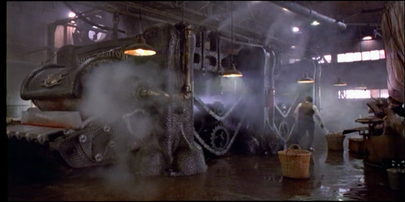 The evil Laundry Press in The Mangler