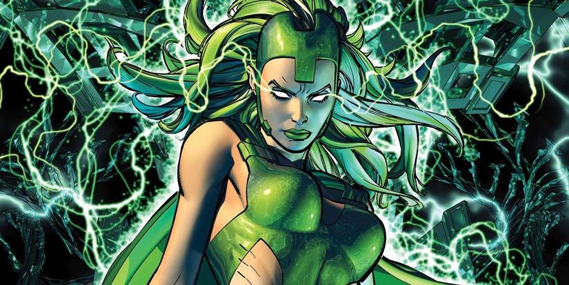 Polaris in Marvel's X-Men comics, surrounded by surging green energy