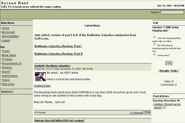 Behold, the birth of Screen Rant!