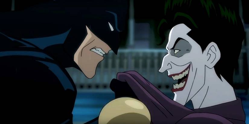 The Killing Joke - Batman threatens the Joker Who is laughing
