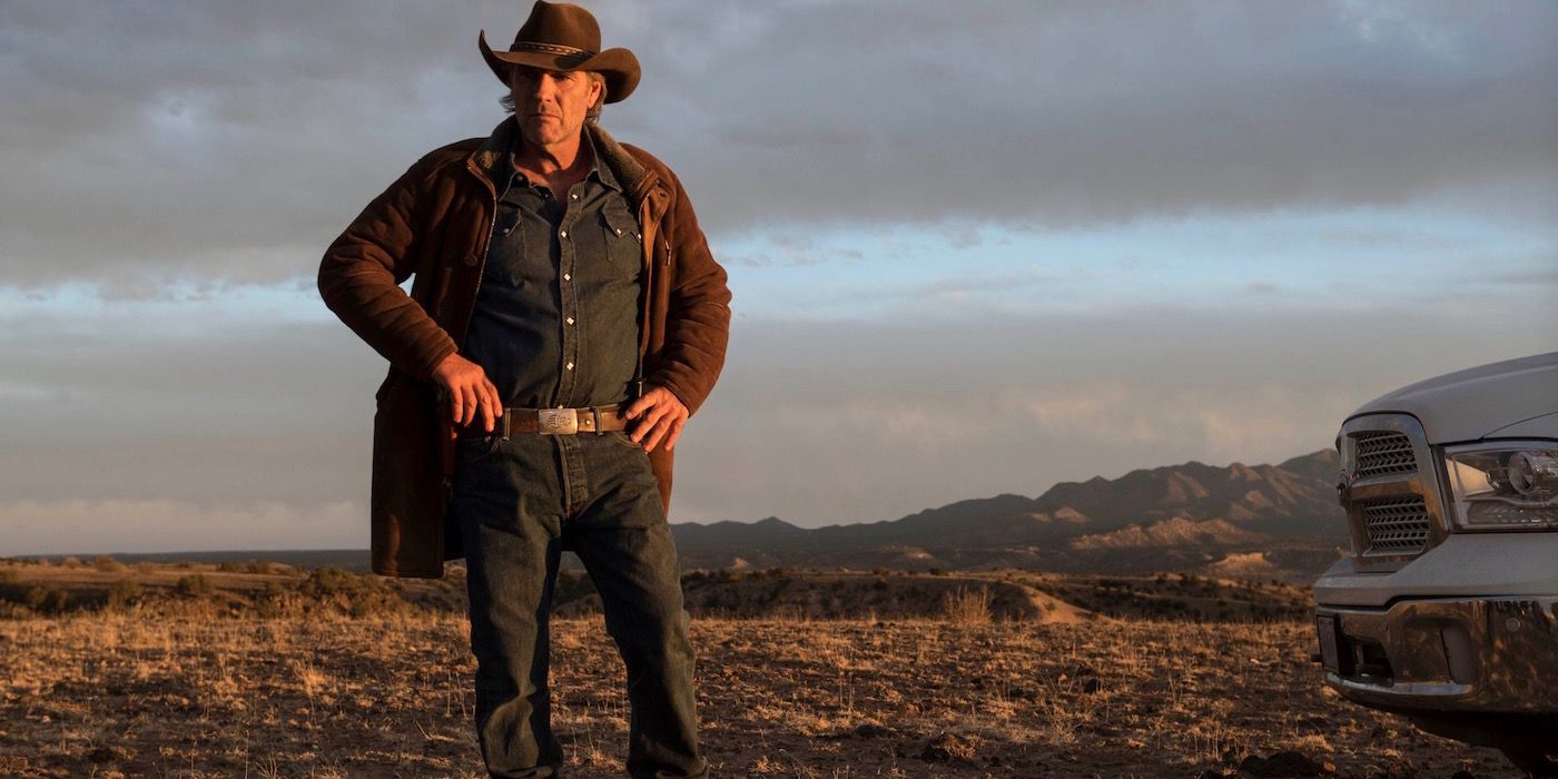 Sheriff Walt standing on the horizon in Longmire.