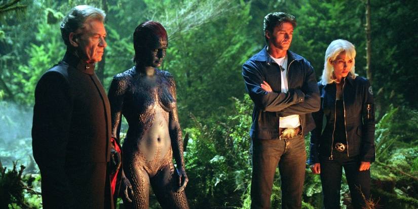 Magneto, Mística, Wolverine e Tempestade em X-Men 2