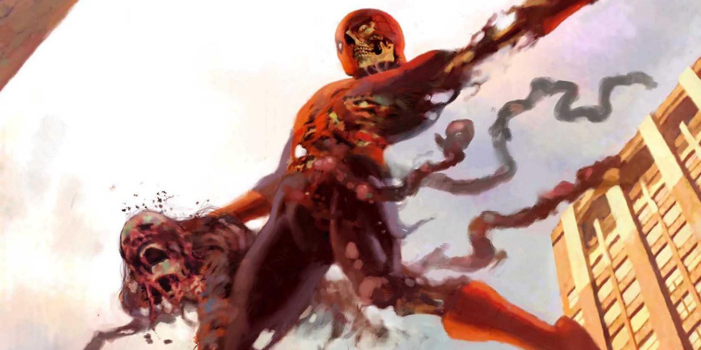 Peter Parker as Zombie Spider-Man of Marvel Comics.