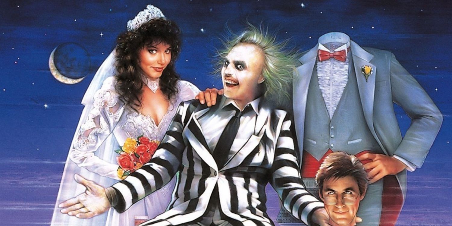 Poster for Beetlejuice with Michael Keaton, Geena Davis and Alec Baldwin