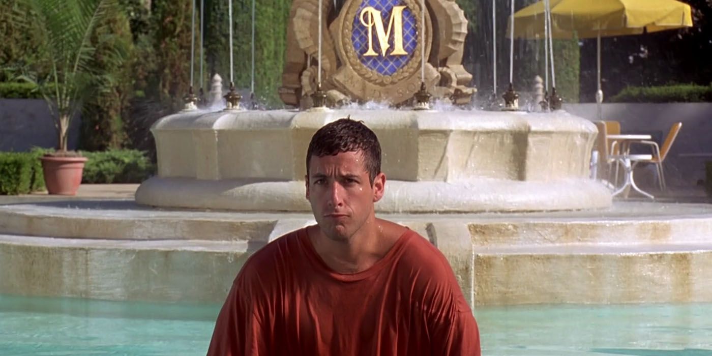 Billy Madison em frente a uma fonte em Billy Madison