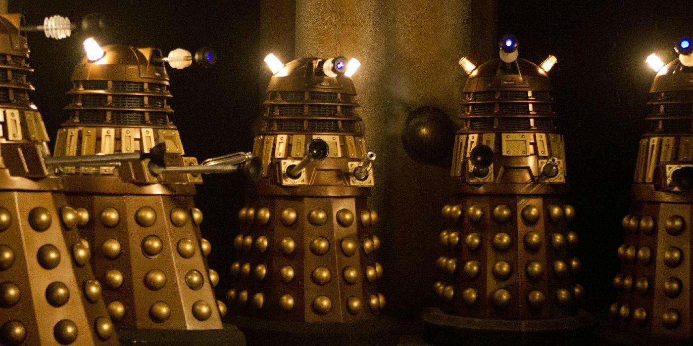 A group of Daleks in Doctor Who